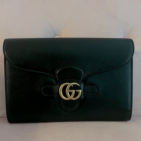 Gucci Handbags - Gucci Marmont Clutch, Black, Excellent Condition